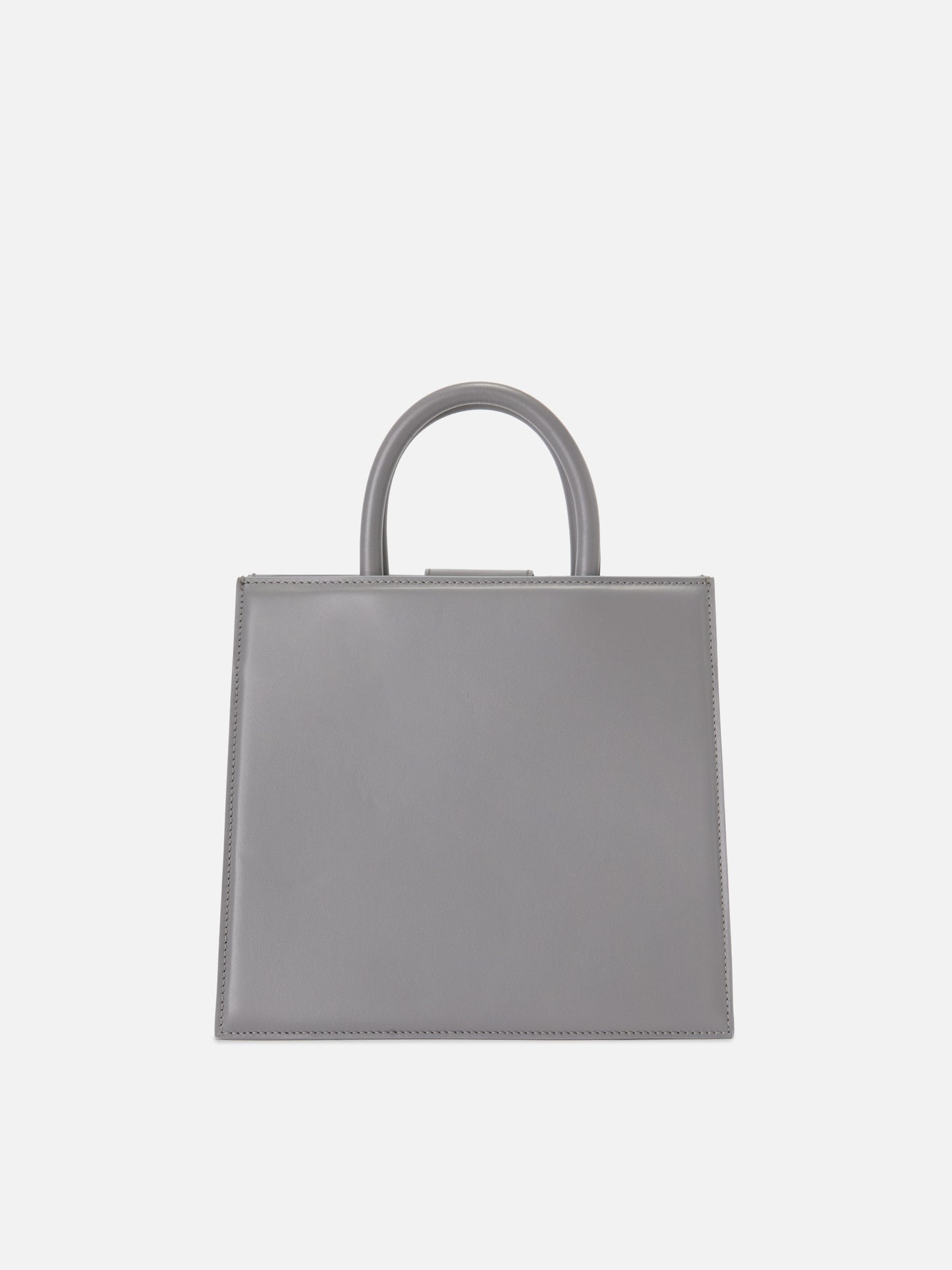 Shop Bag Midi Tasche aus grauem Leder 