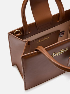 Mini cabas Brown en cuir avec lettrage logo 