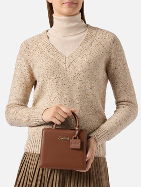 Shop Bag Mini Handbag in brown leather