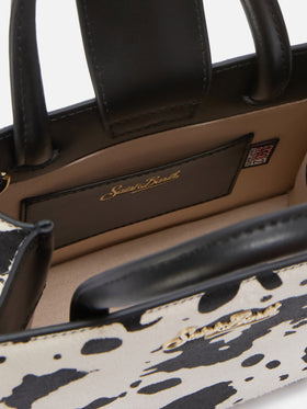 Structured Shop Mini bag in cow print pony hair