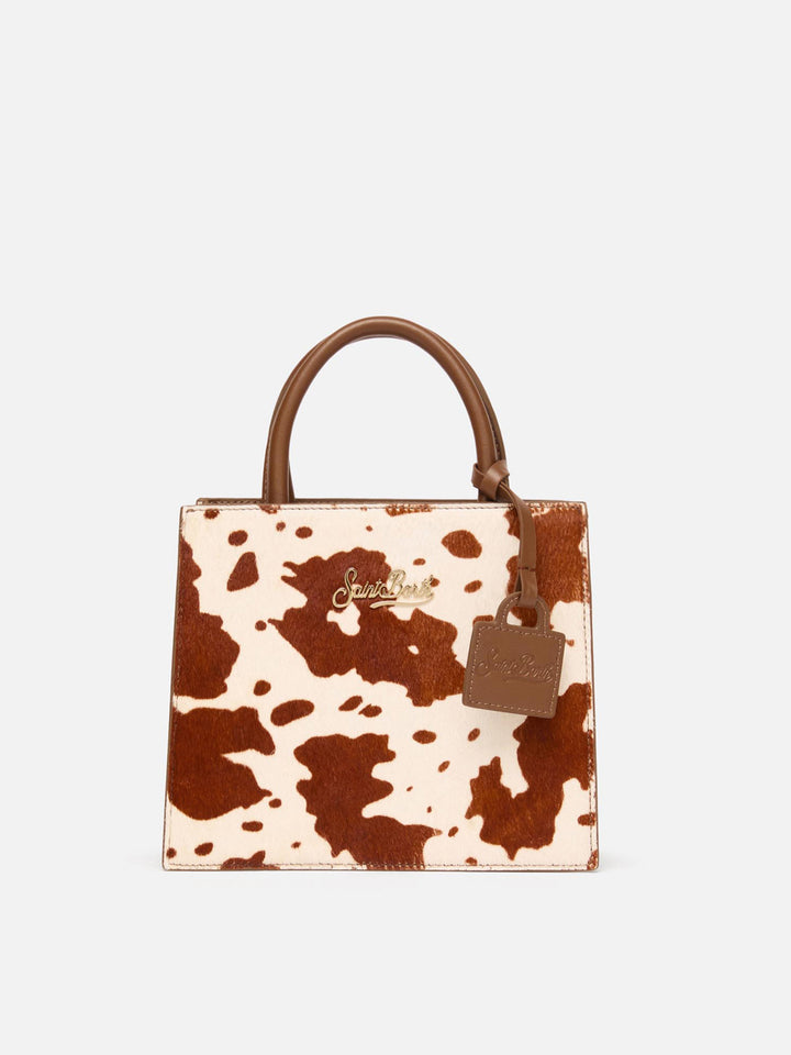 Shop Bag Midi in cavallino con stampa muccata
