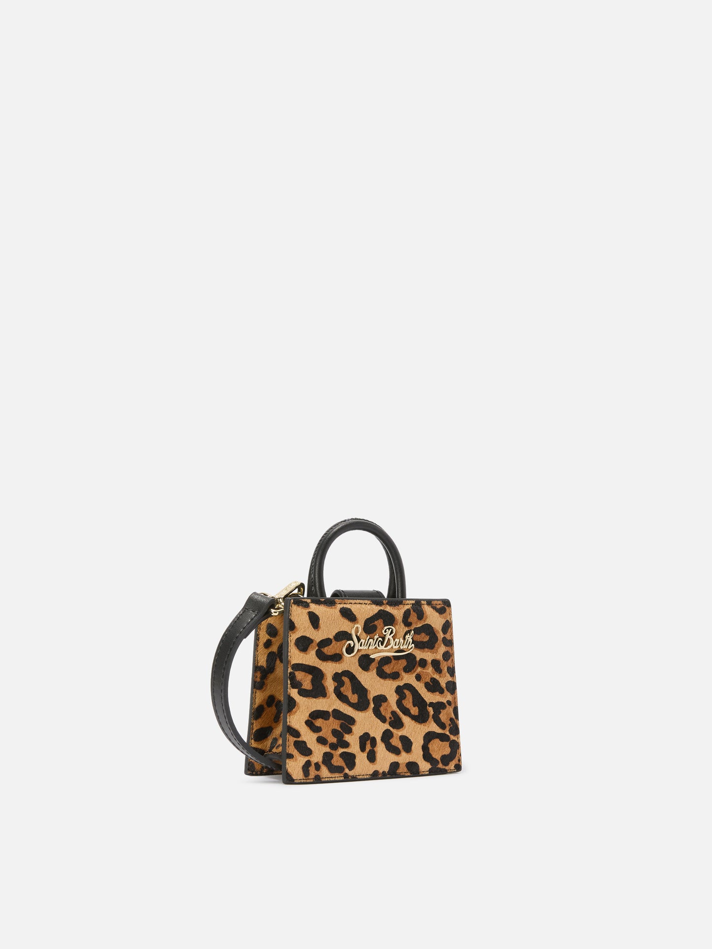 Shop Bag Micro Handbag in leopard-print pony skin leather