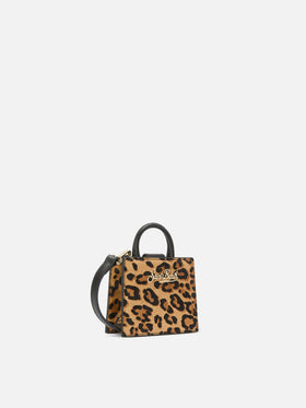Shop Bag Micro Handbag in leopard-print pony skin leather