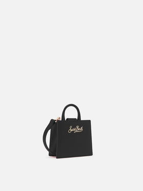 Shop Bag Micro in pastel black leather