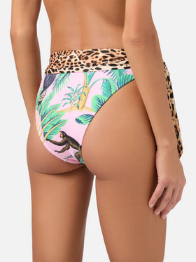 Slip mare Sienna con stampa tropicale e fusciacca