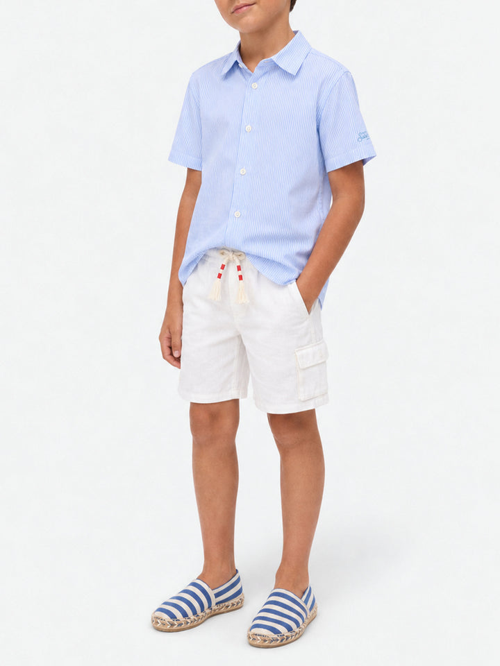 Camisa Sifnos Jr a rayas con bordado y estampado de Snoopy | Edición Especial 