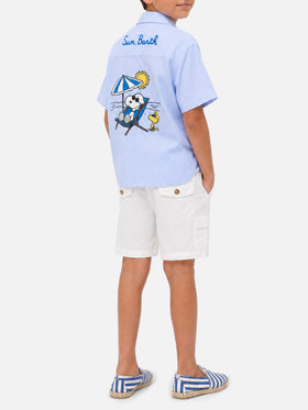Camisa Sifnos Jr a rayas con bordado y estampado de Snoopy | Edición Especial 