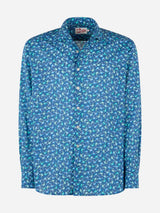 Man muslin cotton shirt Sikelia with crabs print