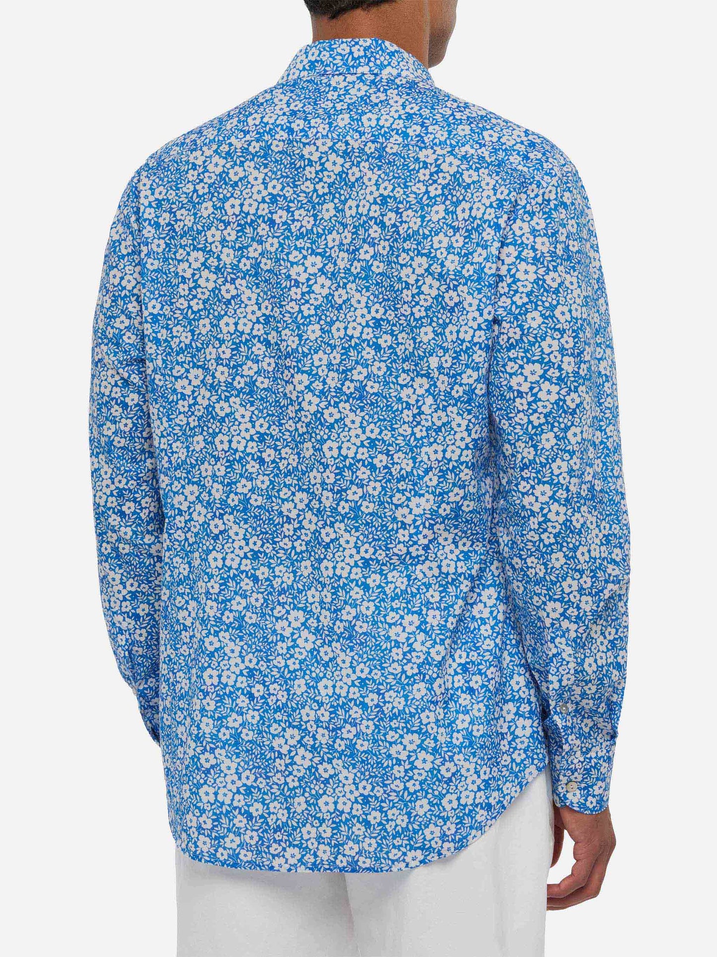 Camicia Sikelia in mussola di cotone con stampa fiori