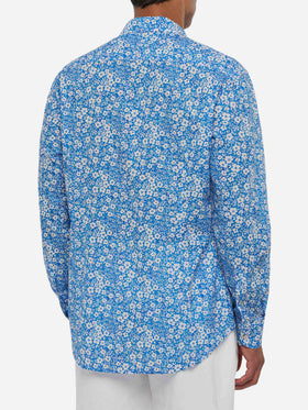 Camicia Sikelia in mussola di cotone con stampa fiori