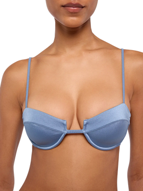 Marielle shimmeravio blue classic swim briefs - Salina avio blue underwired bralette