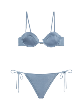 Marielle shimmeravio blue classic swim briefs - Salina avio blue underwired bralette