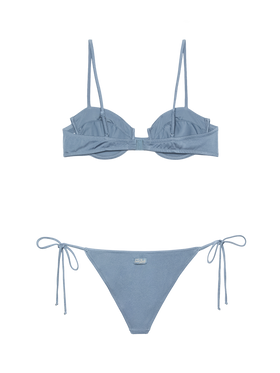 Marielle shimmeravio blue classic swim briefs - Salina avio blue underwired bralette