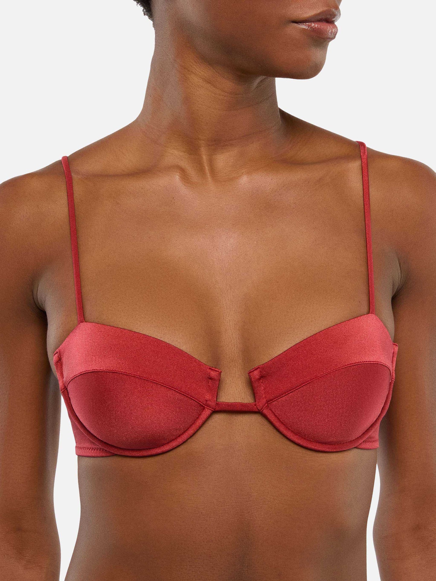 Bügel-Bralette-Bikini Salina Noelle mit frechem Bikinihöschen in schimmerndem Ziegelrot