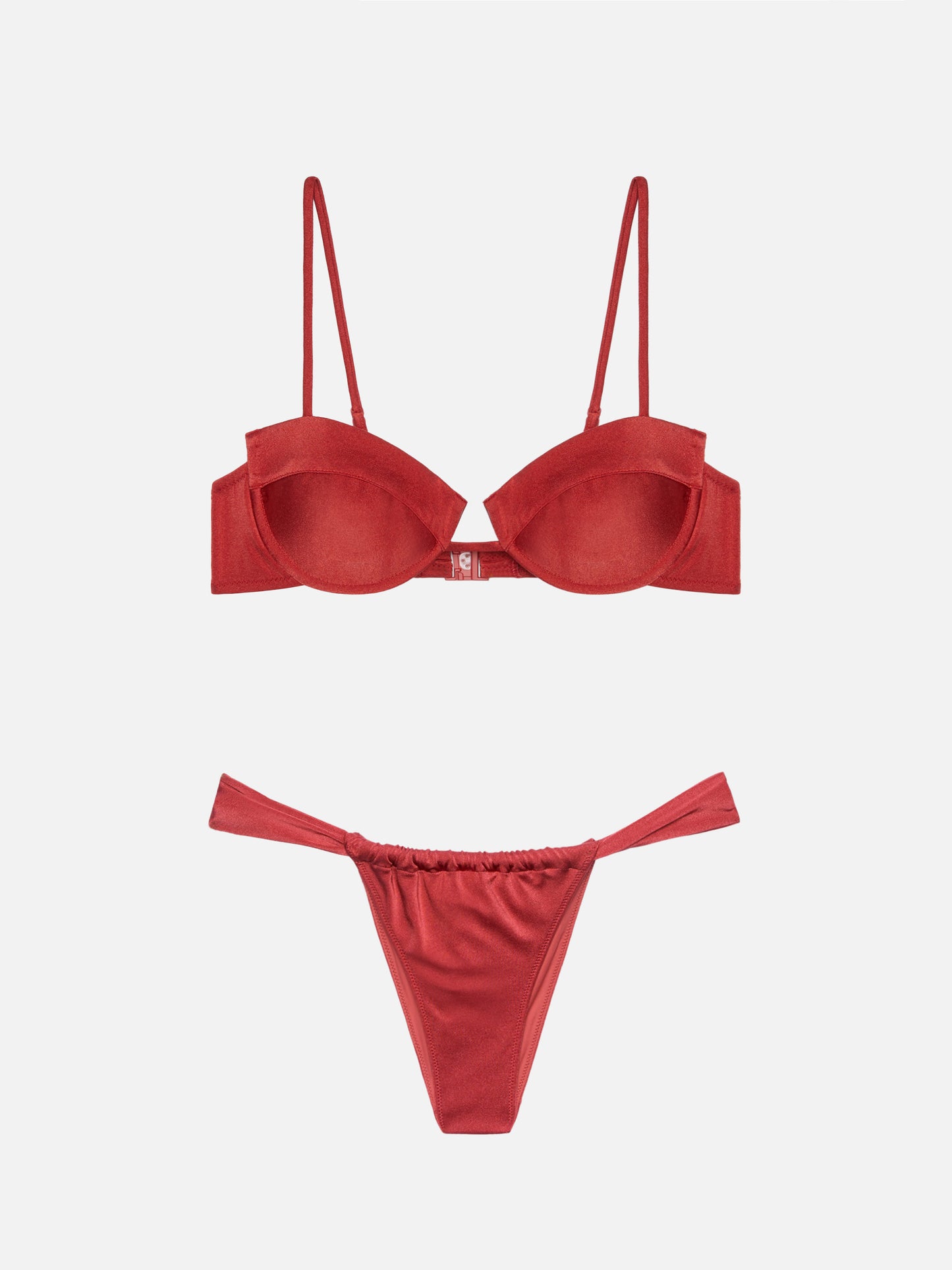 Bügel-Bralette-Bikini Salina Noelle mit frechem Bikinihöschen in schimmerndem Ziegelrot