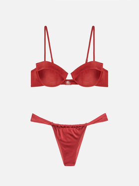 Bügel-Bralette-Bikini Salina Noelle mit frechem Bikinihöschen in schimmerndem Ziegelrot