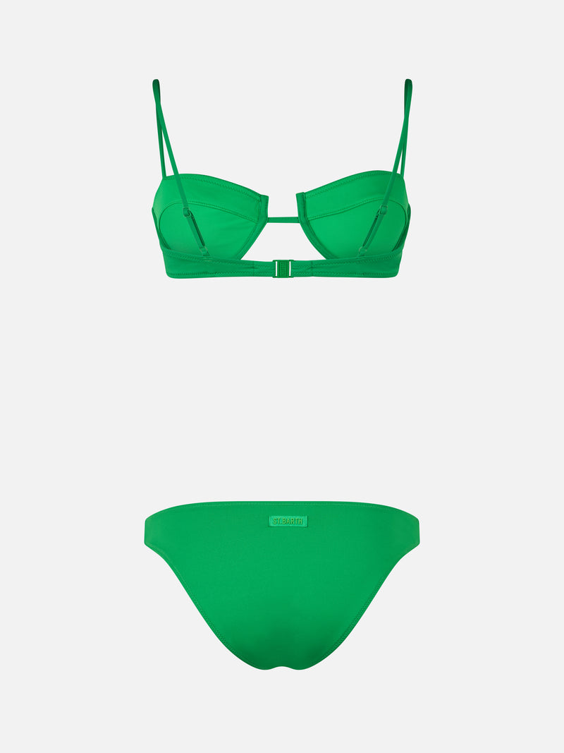 Woman green underwired bralette bikini Salina Lido