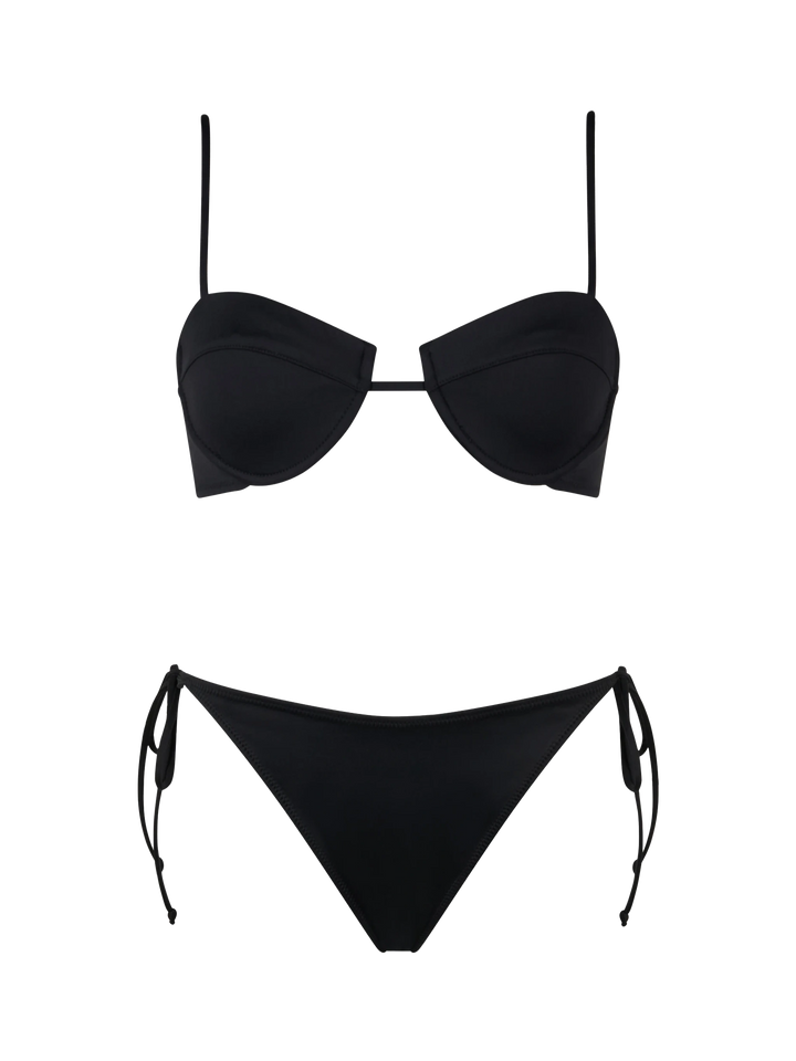 Woman black underwired bralette bikini Salina Virgo