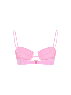 Pink chenille Salina underwired bralette top