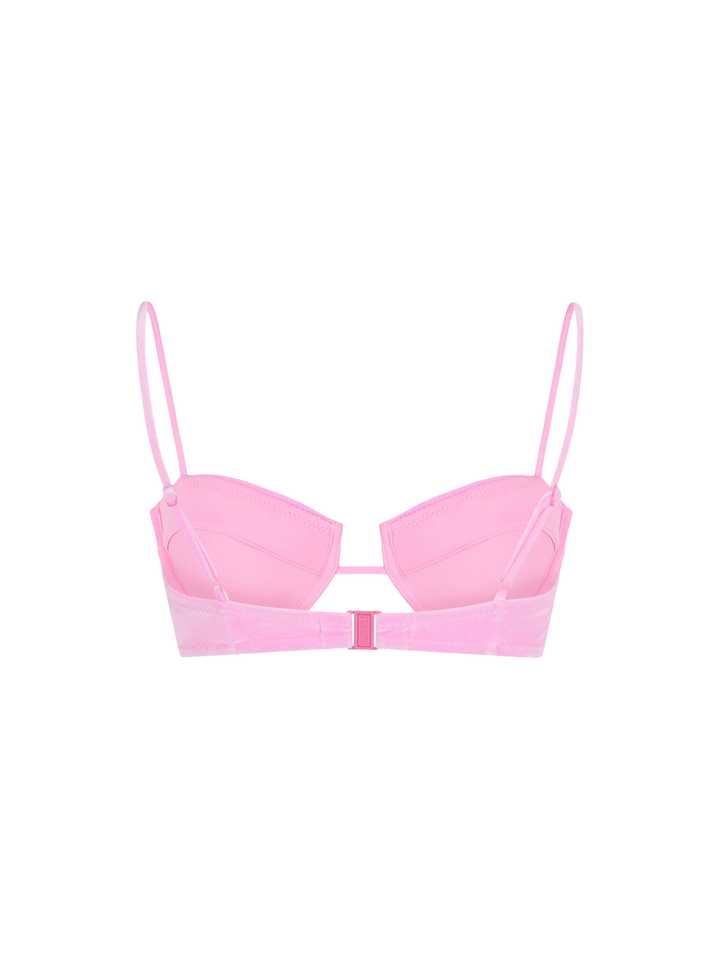 Pink chenille Salina underwired bralette top