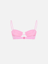 Pink chenille Salina underwired bralette top