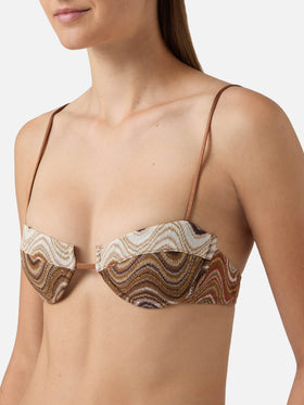 Top bikini Salina balconette in tessuto raschel degrade