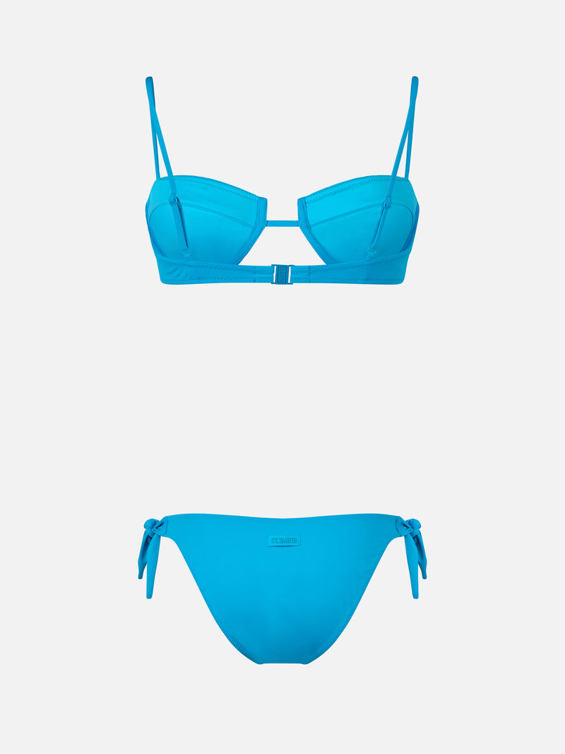 Bikini a bralette con ferretto turchese da donna Salina Yali