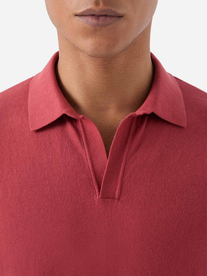 Sloan solid brick red polo in premium high-twist cotton