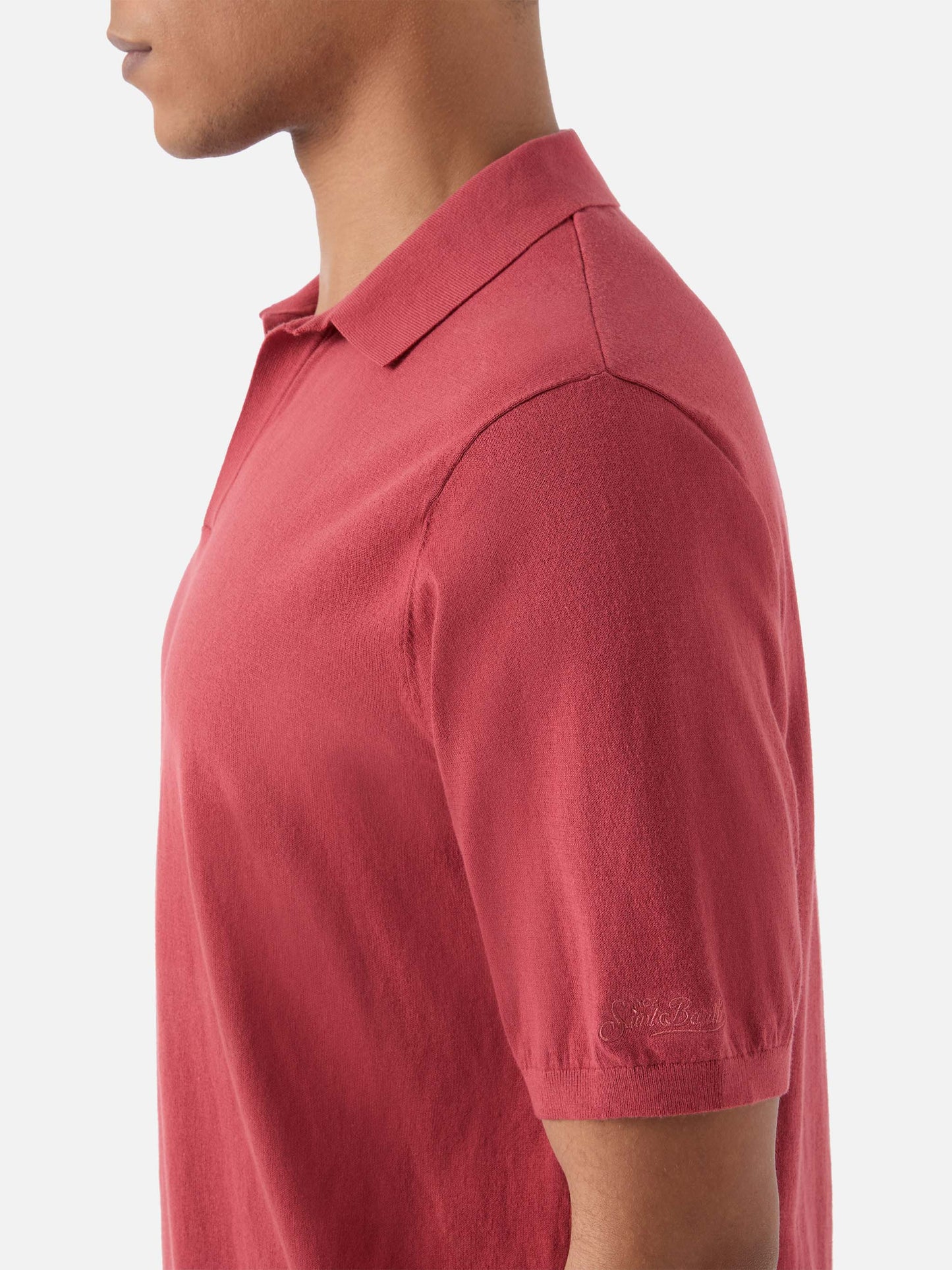 Sloan brick red polo in premium high-twist cotton
