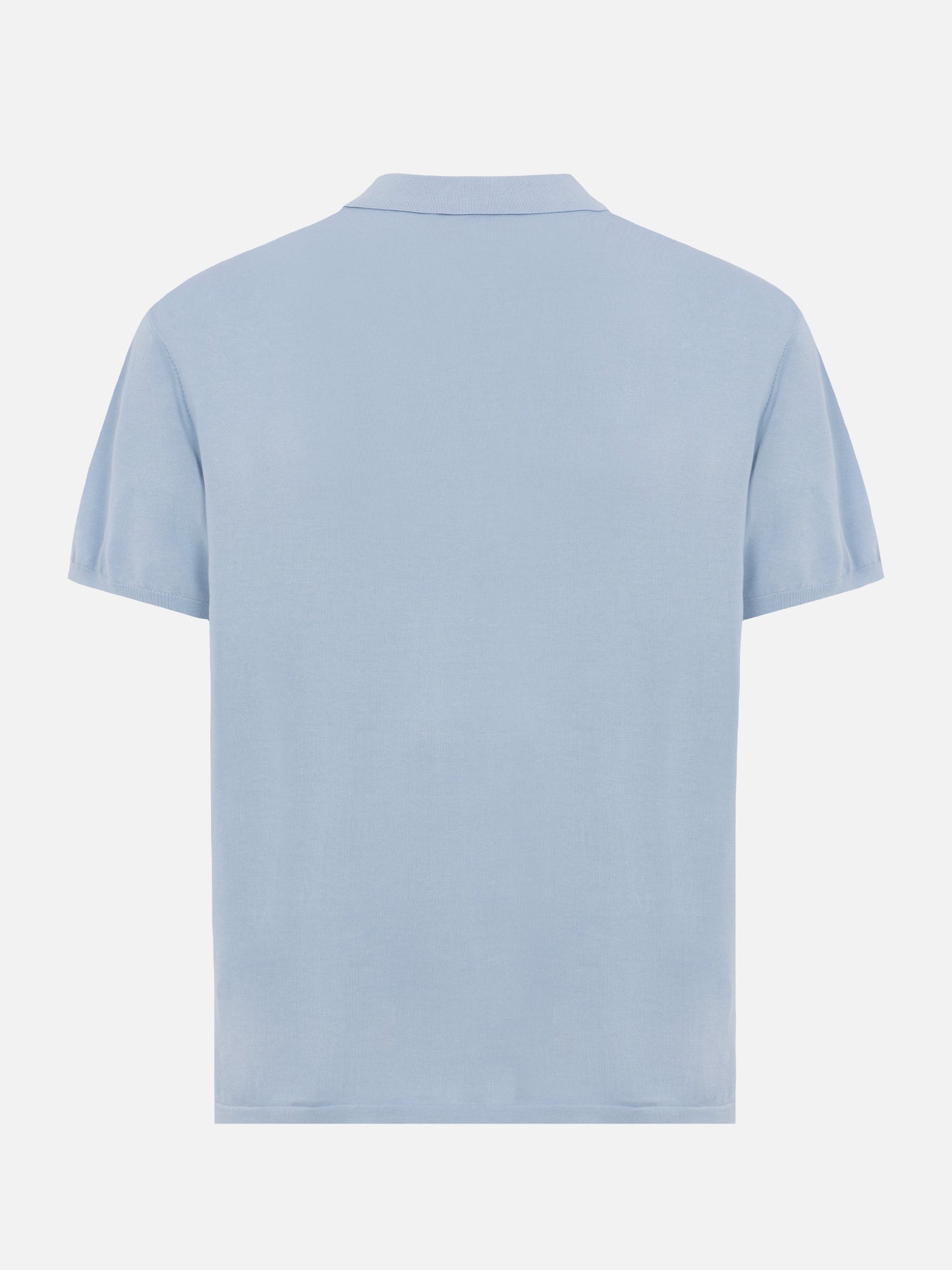 Sloan hellblaues Poloshirt aus Seiden-Baumwoll-Strick