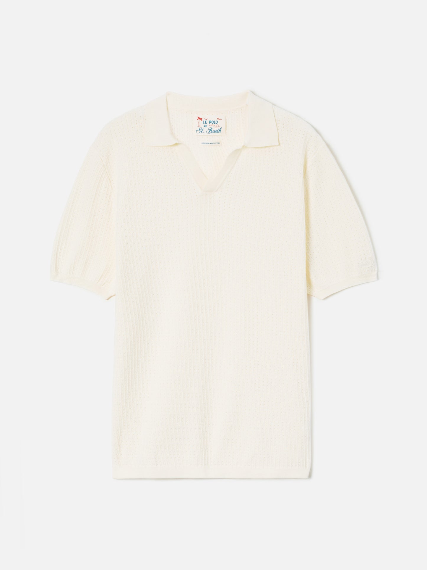 Sloan Net beige polo in premium high-twist cotton