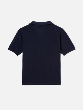 Knitted Sloan Jr polo in navy blue