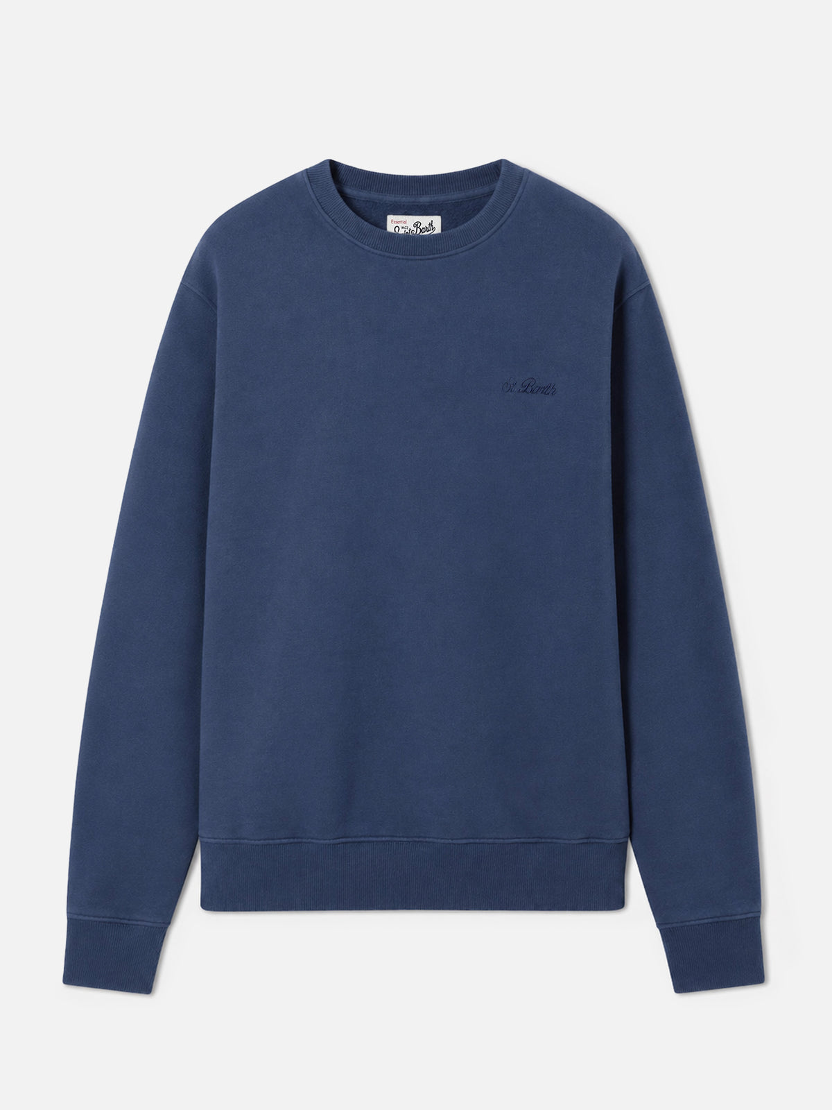 Soho cotton sweatshirt in navy blue with St. Barth embroidery