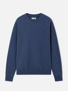 Soho cotton sweatshirt in navy blue with St. Barth embroidery