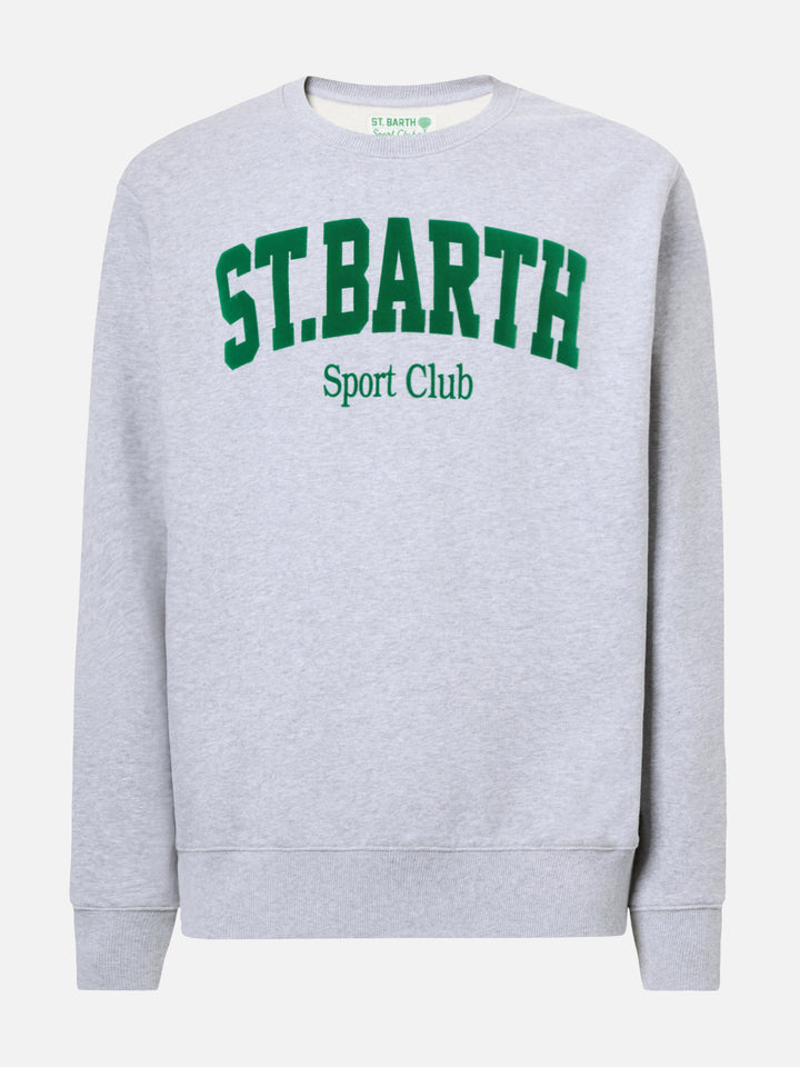 Soho Baumwoll-Sweatshirt in Grau-Melange mit Flockprint St. Barth Sport Club 