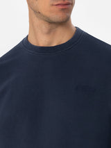 Man navy blue sweastshirt with St. Barth embroidery