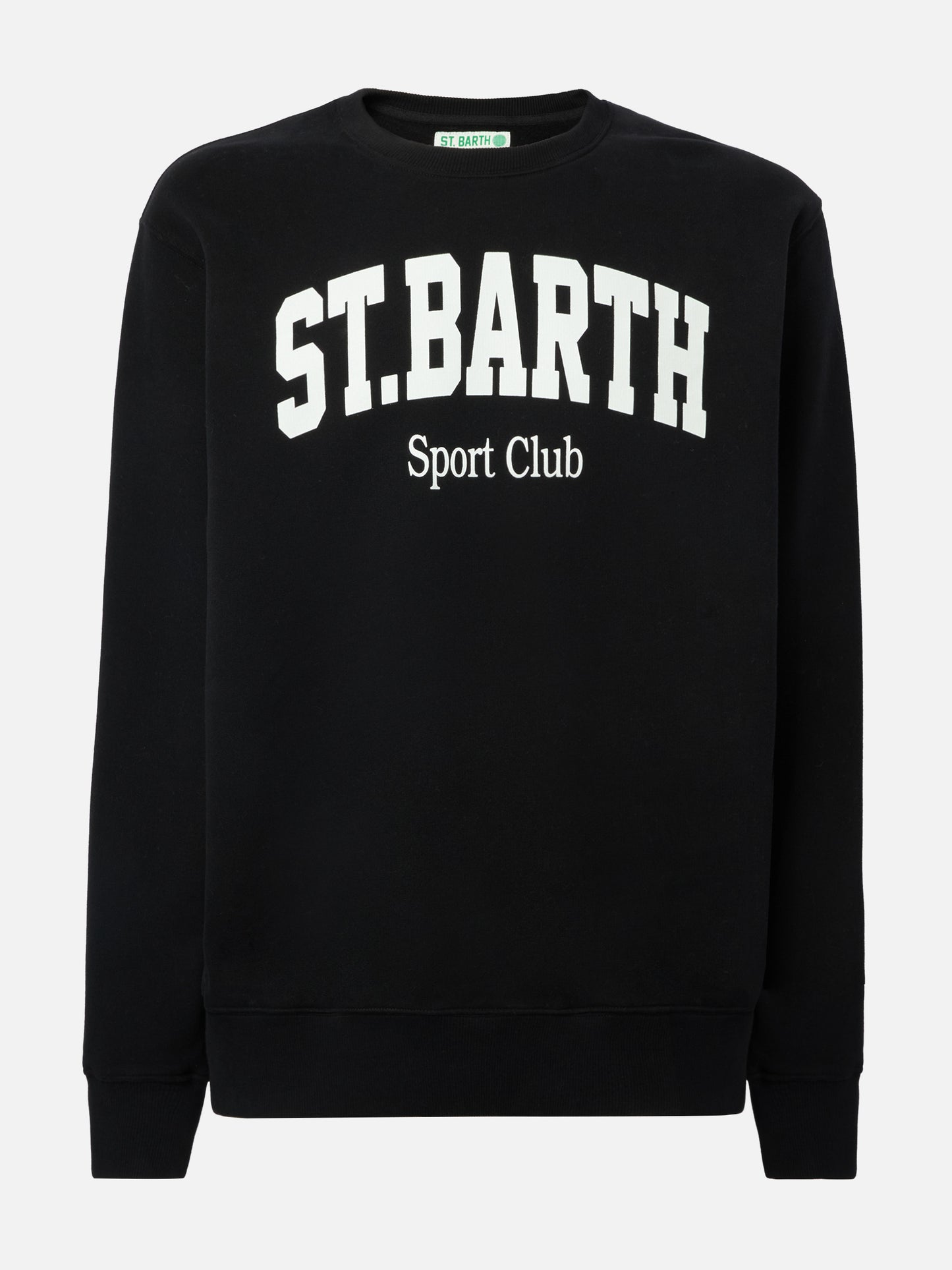 Felpa Soho in cotone nero con stampa St. Barth sport club