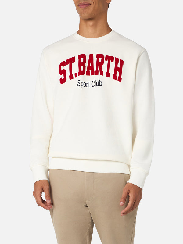 Man white sweatshirt Soho St Barth sport club