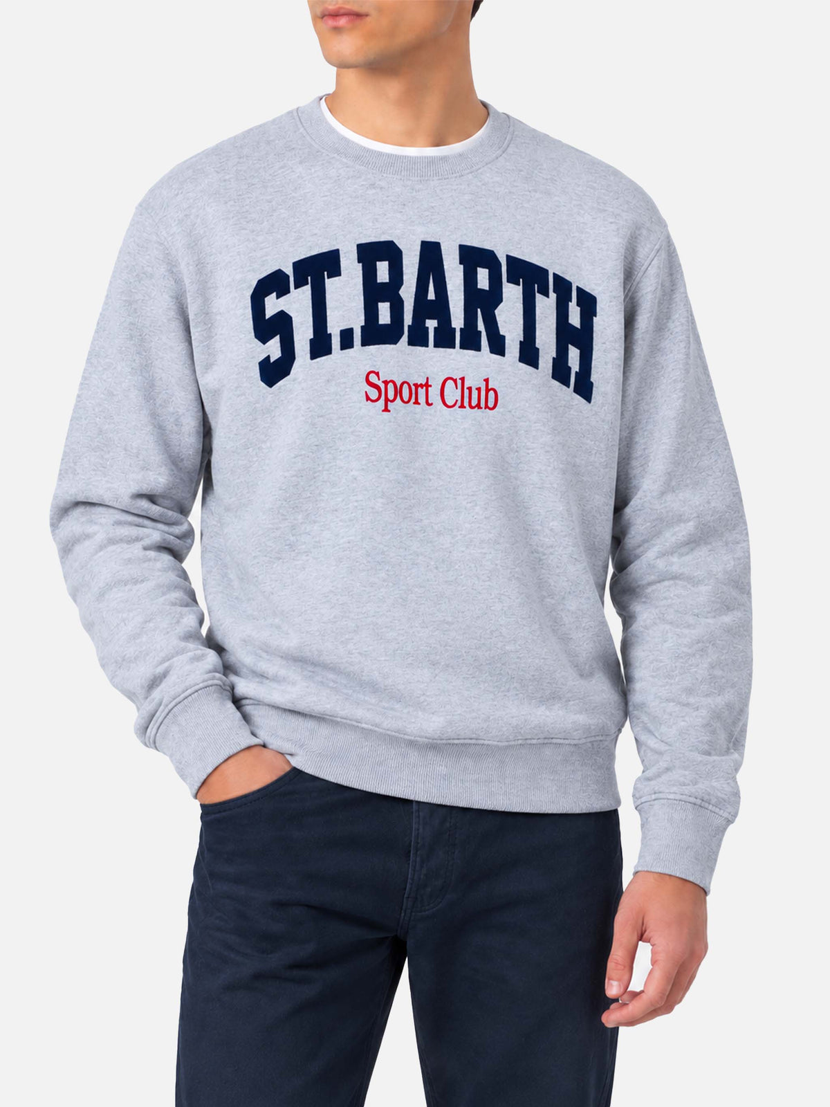 Felpa Soho stampa St. Barth sport club grigio mélange