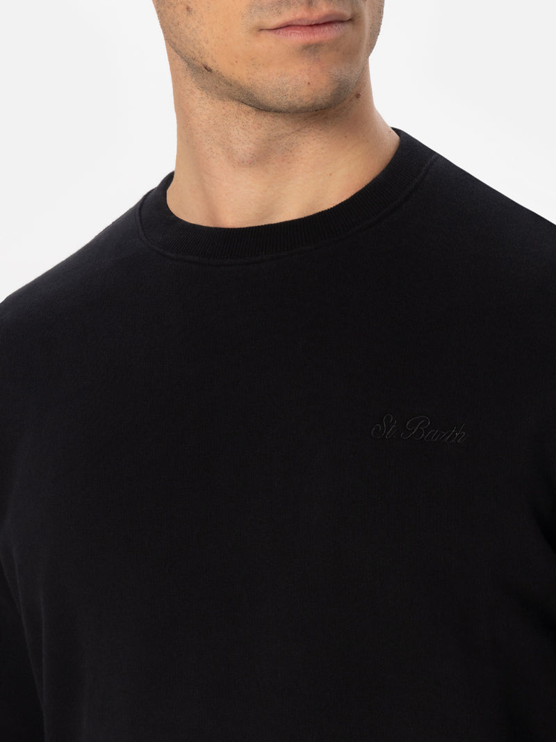 Schwarzes Herren-Sweatshirt Soho mit St. Barth-Stickerei