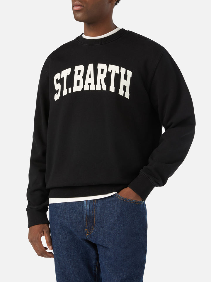 Black Soho cotton sweatshirt with St. Barth print