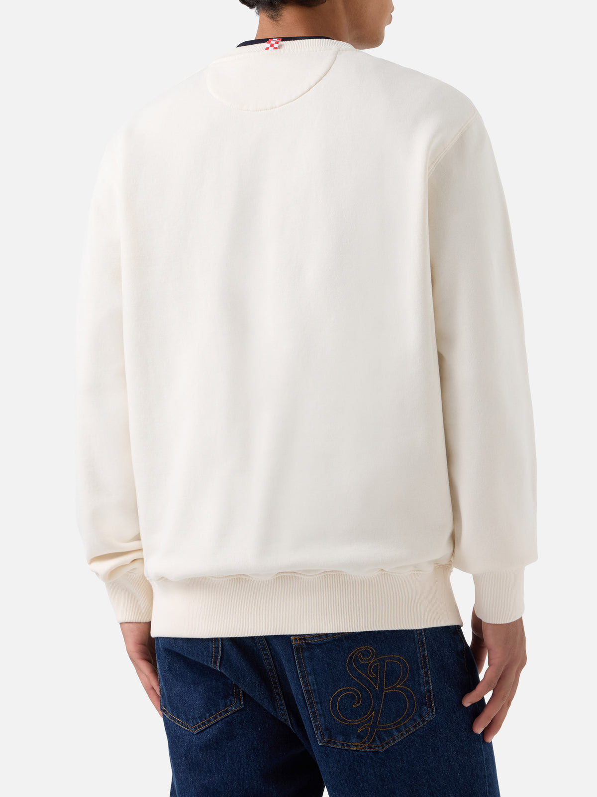 Sweat-shirt ras-du-cou Soho en coton blanc avec imprimé St. Barth 