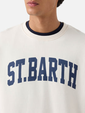 Sweat-shirt ras-du-cou Soho en coton blanc avec imprimé St. Barth 