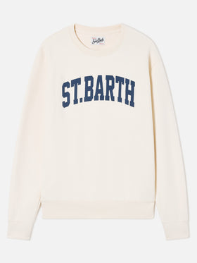 Sweat-shirt ras-du-cou Soho en coton blanc avec imprimé St. Barth 