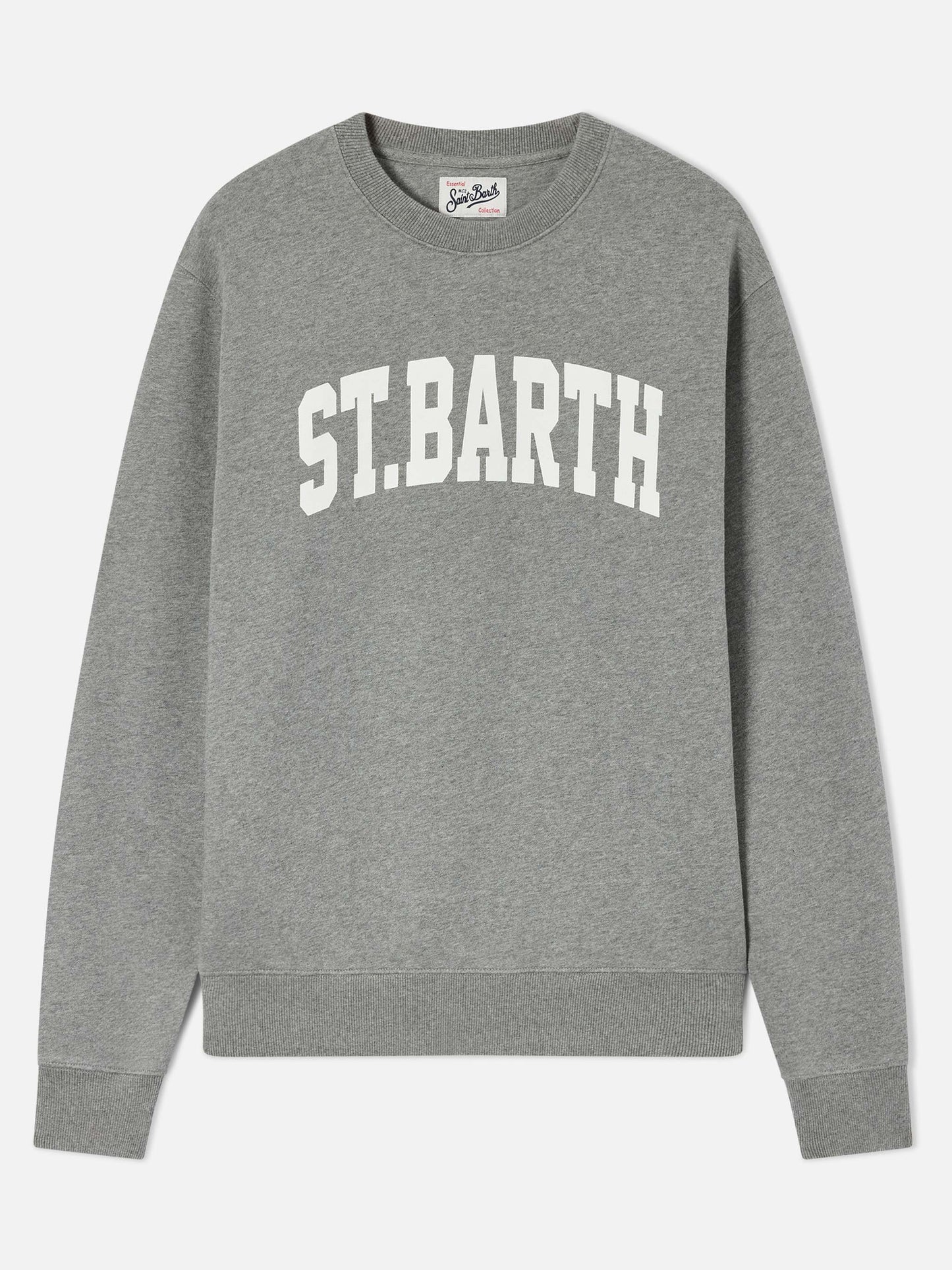 Soho Rundhals-Sweatshirt aus grauer Baumwolle mit St. Barth-Print 