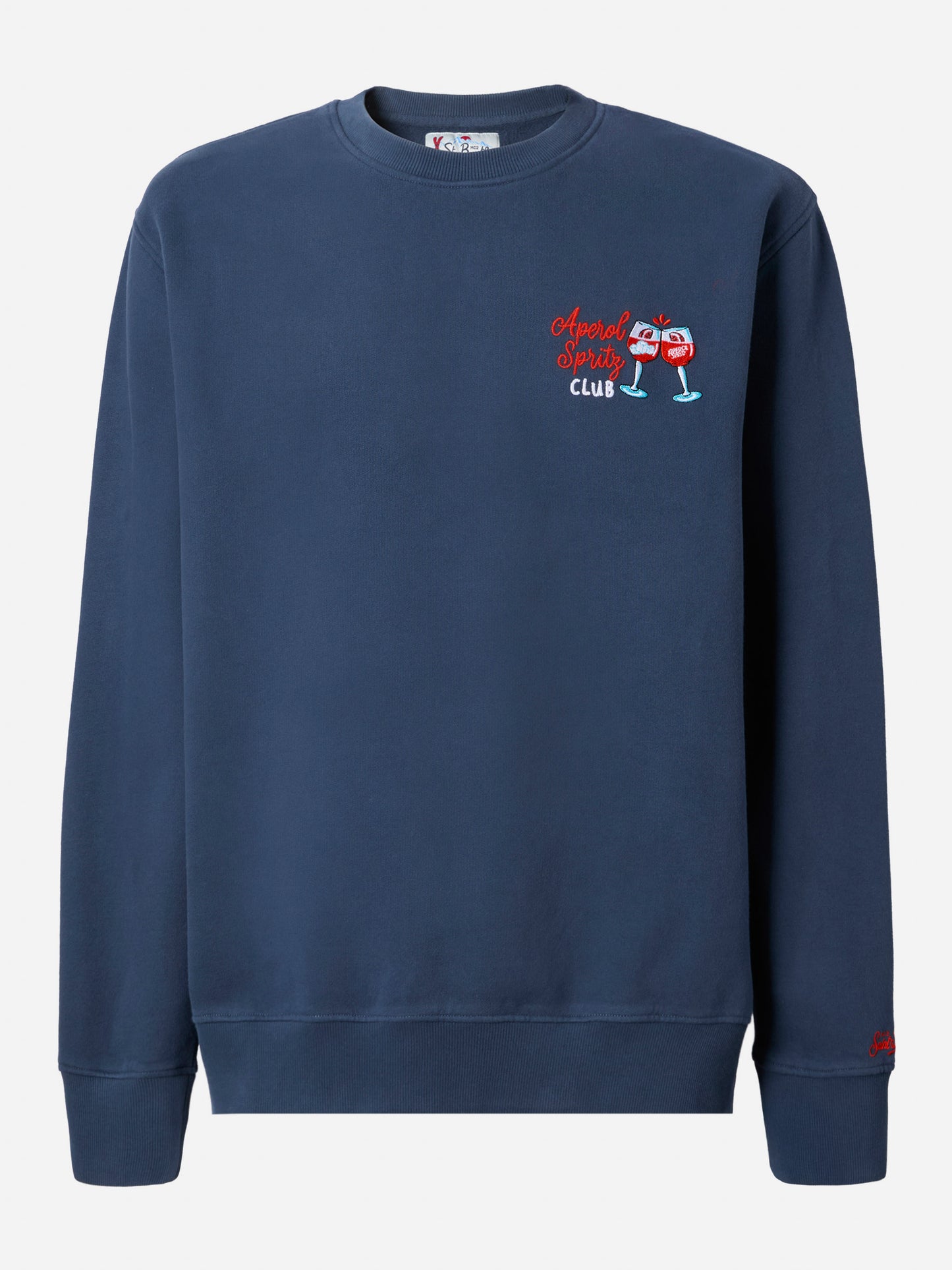 Sudadera Soho de algodón en azul marino con bordado Aperol spritz 