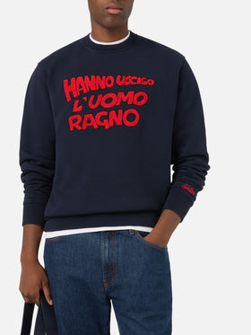 Sudadera Soho de algodón Navy blue con bordado Uomo Ragno | Special edition 