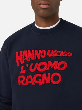Sudadera Soho de algodón Navy blue con bordado Uomo Ragno | Special edition 