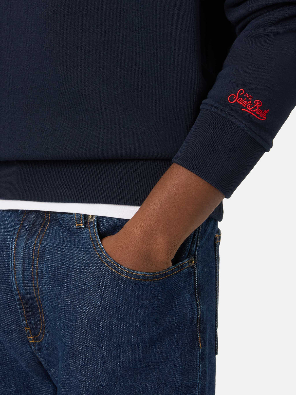 Sudadera Soho de algodón Navy blue con bordado Uomo Ragno | Special edition 
