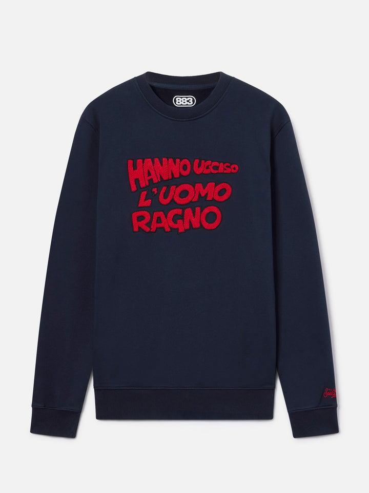 Sudadera Soho de algodón Navy blue con bordado Uomo Ragno | Special edition 